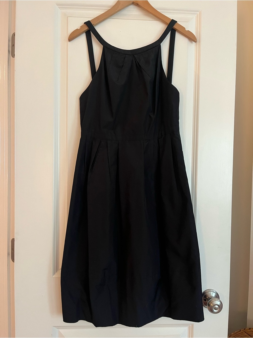 Marc Jacobs Black Silk High Neck Slip Dress with Thin Straps